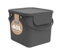 Rotho Albula Poubelle Cuisine 40 L Tri Sélectif Avec Couvercle Anthracite | Poubelle tri selectif, empilable avec d’autres bacs Albula, couvercle accessible, 2 poignées, 6 autocollants pour le tri