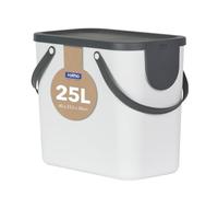 Rotho Albula Système de séparation des déchets 25l pour la cuisine, Plastique (PP) sans BPA, blanc/anthracite, 25l (40.0 x 23.5 x 34.0 cm)