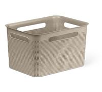 Rotho Babydesign Pina Basket M - Panier de rangement en plastique pour la chambre bébé, la salle de bain et la maison, organisateur pour étagères et tiroirs, léger, avec des coins arrondis, taupe