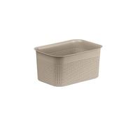 Rotho Babydesign Pina Basket XS - panier de rangement en plastique pour la chambre bébé, la salle de bain et la maison, organiseur pour étagères et tiroirs, léger, avec des coins arrondis, taupe