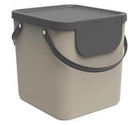 Rotho Bac de recyclage Albula 40 l, gris, Poubelle, Marron
