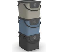 Rotho Boîte de Rangement 3pcs. 40L Albula - Boîte en plastique avec couvercle - Bac gerbable 39,5 x 38,0 x 34,0 cm - Boîte en plastique Boîte de rangement à usage multiple