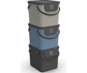 Rotho Boîte de Rangement 3pcs. 40L Albula - Boîte en plastique avec couvercle - Bac gerbable 39,5 x 38,0 x 34,0 cm - Boîte en plastique Boîte de rangement à usage multiple