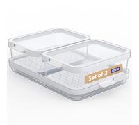 Rotho Cauma Set KS Lot de 3 organiseurs en plastique (PP) sans BPA, blanc/transparent, 31,4 x 22,4 x 12 cm