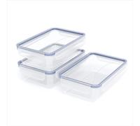 Rotho Clic & Lock lot de 3 boîtes plastique alimentaires 1,5 L à clips | Boîtes de rangement plastique pour aliments, joint silicone, fermeture anti-fuite, compatibles micro-ondes et lave-vaisselle