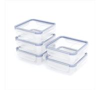 Rotho Clic & Lock Lot de 5 Boîtes de Conservation avec Couvercle 5x 0,8l | Fermeture Clip avec Joint en Silicone | Hermétique & Étanche | Compatible Lave-Vaisselle | Micro-Ondes | Transparent/Bleu