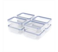 Rotho Clic & Lock Lot de 8 Boîtes de Conservation avec Couvercle 8x 0,5l | Fermeture Clip avec Joint Silicone | Hermétique & Étanche | Lave-vaisselle | Micro-ondes | Transparent/Bleu