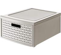 Rotho Country Boîte à Tiroir 19.2l, Plastique (PP) sans BPA, cappuccino, grand/19.2l (45.0 x 34.0 x 20.0 cm)