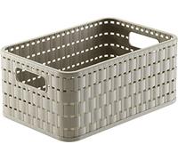 Rotho Country Boîte de rangement 4l en rotin, Plastique (PP) sans BPA, cappuccino, A6+/4l (23.7 x 15.8 x 10.8 cm)