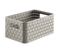 Rotho Country Boîte de rangement 6l en rotin, Plastique (PP) sans BPA, cappuccino, A5/6l (28.0 x 18.5 x 12.6 cm)