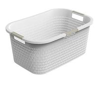 Rotho Country Panier à linge 40l, Plastique (PP) sans BPA, blanc, 40l (58.0 x 38.9 x 25.1 cm)