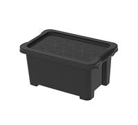 Rotho Evo Easy Boîte de rangement Couvercle en plastique (PP recyclé) Noir 4 l (27,2 x 17,4 x 12,9 cm)