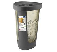 Rotho Fabu support de sac poubelle jaune pour le tri sélectif anthracite