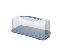 Rotho Fresh Récipient à gâteau avec couvercle et poignée de transport, en plastique de qualité alimentaire (PP), sans BPA, bleu/transparent, 36,0 x 16,5 x 16,5 cm