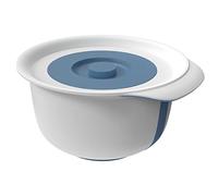 Rotho Fresh Set de 2 saladiers 1.2l + 4l avec couvercle, plastique de qualité alimentaire (PP) sans BPA, blanc/bleu, 1.2l + 4l (28.8 x 26.0 x 14.2 cm)