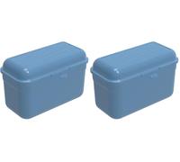 Rotho Fun boîte à lunch 1.75l avec fermeture à clic, Plastique (PP) sans BPA, bleu, 1.75l (19.5 x 10.5 x 12.5 cm) (Lot de 2)