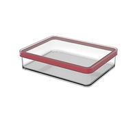 Rotho Loft boîte de conservation rectangulaire de 1l avec couvercle et scellé, Plastique (PP) sans BPA, transparent/rouge, 1l (20.0 x 15.0 x 4.8 cm)