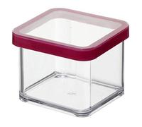 Rotho Loft boîte de rangement carrée de 0,5l avec couvercle et scellé, Plastique (PP) sans BPA, transparent/rouge, 0.5l (10.0 x 10.0 x 7.2 cm)