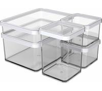 Rotho Loft boîte hermétique alimentaire lot de 5 avec couvercles blanc | Boîtes alimentaires hermétiques, empilables, 5 récipients avec couvercles, de 0,5 L à 2,25 L, lavables au lave-vaisselle