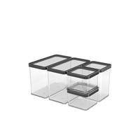 Rotho Loft Lot de 5 boîtes de rangement en plastique (PP) sans BPA Transparent 32,3 x 22,3 x 16,6 cm
