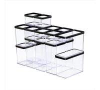 Rotho Loft Set 19 pièces de boîtes de conservation avec couvercle | Contenants pour aliments | hermétiques & alimentaires | empilables | lavable en machine | transparent/noir