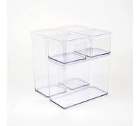 Rotho Loft Set de 5 Boîtes de Conservation avec Couvercle | Récipients Hermétiques | Empilables & Gain de Place | Lave-Vaisselle | Transparent/Blanc