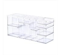 Rotho Loft Set de boîtes de conservation 12 pièces LOFT, plastique (PP) sans BPA, transparent-blanc, 2x 2,25 l, 4x 2,1 l, 3x 1,5l, 7x 1,0 l, 8x 0,5 l