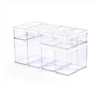 Rotho Loft Set de boîtes de conservation 12 pièces LOFT, plastique,transparent-blanc, 1x 2,1 l, 3x 1,5l, 3x 1,0 l, 5x 0,5 l