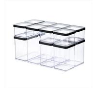 Rotho Loft Set de boîtes de conservation 12 pièces LOFT, plastique,transparent-noir, 1x 2,1 l, 3x 1,5l, 3x 1,0 l, 5x 0,5