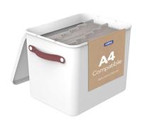 Rotho MyPaper Boîte de rangement trieur documents 40 x 29,2 x 29,8 cm en PP | Rangement bureau, organisateur de bureau avec 15 dossiers suspendus FSC, stickers pour classer documents à la maison