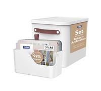 Rotho MyPaper My Paper Plus Lot de 10 organiseurs de documents, plastique (PP) sans BPA, blanc/bleu, 40 x 29,2 x 46,5 cm