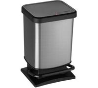 Rotho Paso Poubelle à Pédale 20L Plastique PP Sans BPA Carbone Métallique 29 3 x 26 6 x 45 7 cm