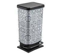 Rotho Paso Poubelle à pédale 40 l avec motif ethnique