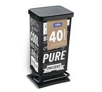 Rotho Paso Poubelle Cuisine 40 L à Pédale avec Couvercle en PP Hipster | Poubelle de cuisine, bac plastique avec couvercle, ouverture au pied, fermeture silencieuse, pieds en caoutchouc stables
