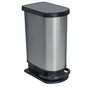 Rotho Paso Poubelle Cuisine 50 Litres à Pédale Couvercle Carbonmetallic | Poubelle 50 litres, poubelle de cuisine à pédale, couvercle à charnière, plastique PP, format 50 L, coloris carbone métallisé