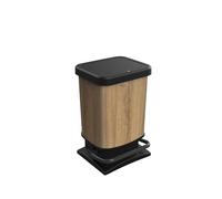 Rotho Poubelle avec pédale, polypropylène, 20 l, marron