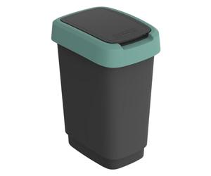 Rotho Poubelle oscillante Twist - 10 l - Noir misletoe green