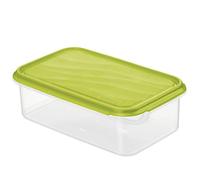 Rotho Rondo Boîte pour aliments frais 1,5 l avec couvercle, Plastique (PP) sans BPA, transparent/vert, 1.5l (24.0 x 16.0 x 7.5 cm)