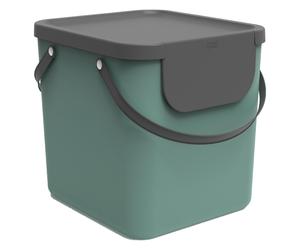 Rotho Seau de recyclage Albula 40 l, vert foncé, Poubelle, Vert