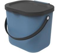 Rotho Poubelle bio Albula 6 l avec couvercle et poignée Plastique PP sans BPA Bleu/Anthracite