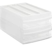 Rotho Systemix Boîte à Tiroirs avec 2 Tiroirs, Plastique (PP) sans BPA, Transparent, M Duo (39,5 X 25,5 X 20,3 cm)