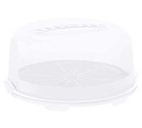 Rotho tortenglocke fresh de haut Coupe haute weiss/transparent | Boîte de conservation alimentaire pour gâteaux, 2 fermetures à clic, poignée intégrée, plateau gradué, cloche transparente