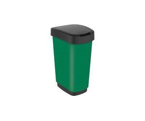 Rotho Twist Poubelle 25l avec couvercle, vert, 25l (33.3 x 25.2 x 47.6 cm)