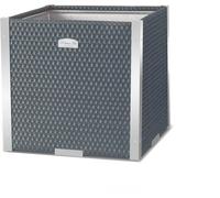 Rotin bac à plantes carré avec moulure décorative en alu 46 x 46 x 46 cm Alu gris