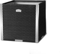 Rotin bac à plantes carré avec moulure décorative en aluminium 46 x 46 x 46 cm Noir
