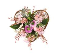 Rotin Couronne de Pâques et Plastique Suspendue Lumineuse | Ambiance Festive, Fonctionne Deux Piles Aa Non Incluses, Ruban, Fleur Imitation et Plaque Bois