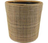 Rotin Drypot Panier à plantes - ø 38 x 38 cm - Pot de fleurs durable avec pot intérieur étanche - Panier fait main pour plantes d'intérieur - Marron