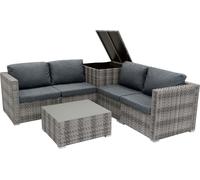 Rotin Modulaire Ensemble de meubles 6 pièces - Gris