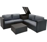 Rotin Modulaire Ensemble de meubles 6 pièces - Noir