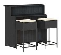Rotin Vidaxl noir salon de jardin 3 pieces noir G